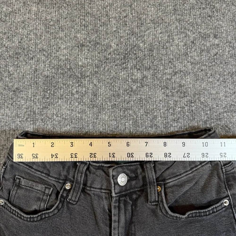 Wild Fable Womens‎ 00 Black Super High-Rise Mom Jeans Distressed Denim